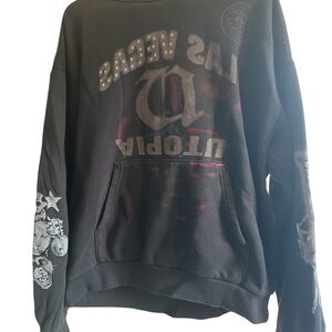 Travis Scott Black and Gray Graphic Sweatshirt